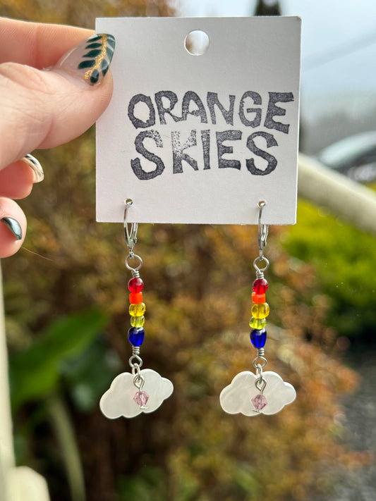 Rainbow Cloud Pride Earrings